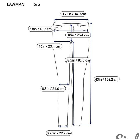 LAWMAN DENIM STRETCH 5 POCKET JEANS W/EMBELLISHED BACK POCKETS 5/6 NEW - Picture 16 of 16